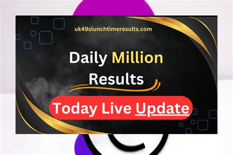 Daily Million Results: Today's 2pm & 9pm Draws .
